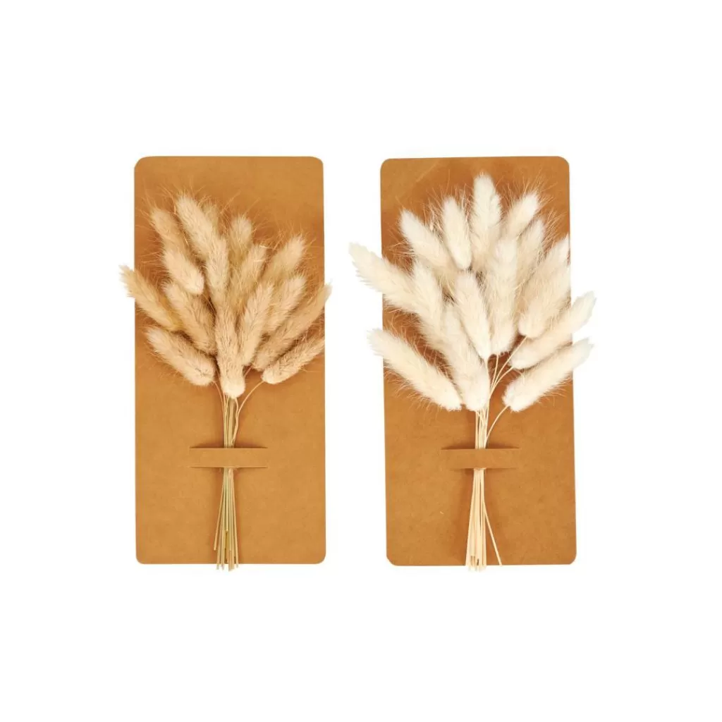 Flores Secas Decorativas CASA MINA - Arreglo Blanco Premium con Estilo Minimalista en Tonos Naturales