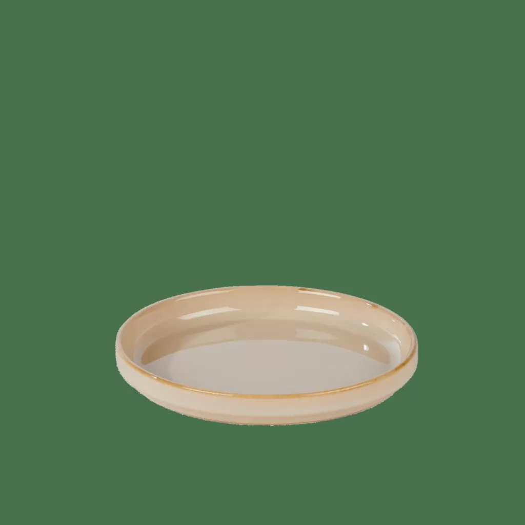 Plato decorativo en arenisca beige - Vajilla rústica Casa Mineral - Diseño natural para comedor