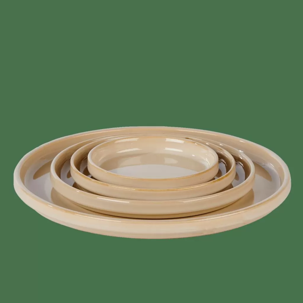 Plato decorativo en arenisca beige - Vajilla rústica Casa Mineral - Diseño natural para comedor