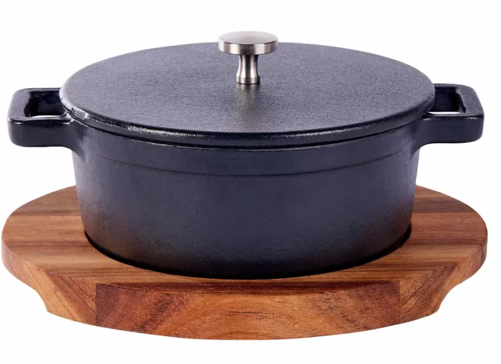 Cacerola Mini Negra para Estofados + Sartenes Compactas - Juego de Cocina Esencial