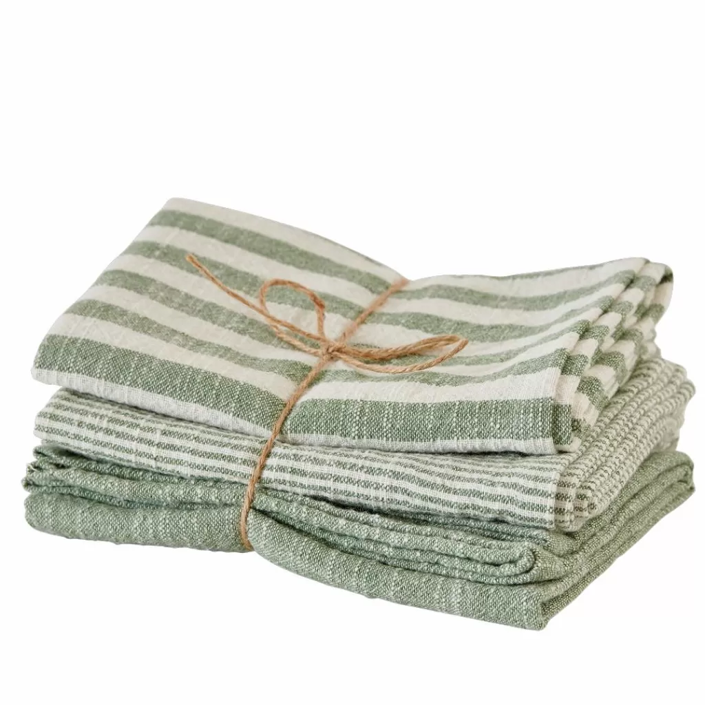 Juego de 3 Paños Multiusos Microfibra - Toallas de Cocina Absorbentes en Tono Caqui
