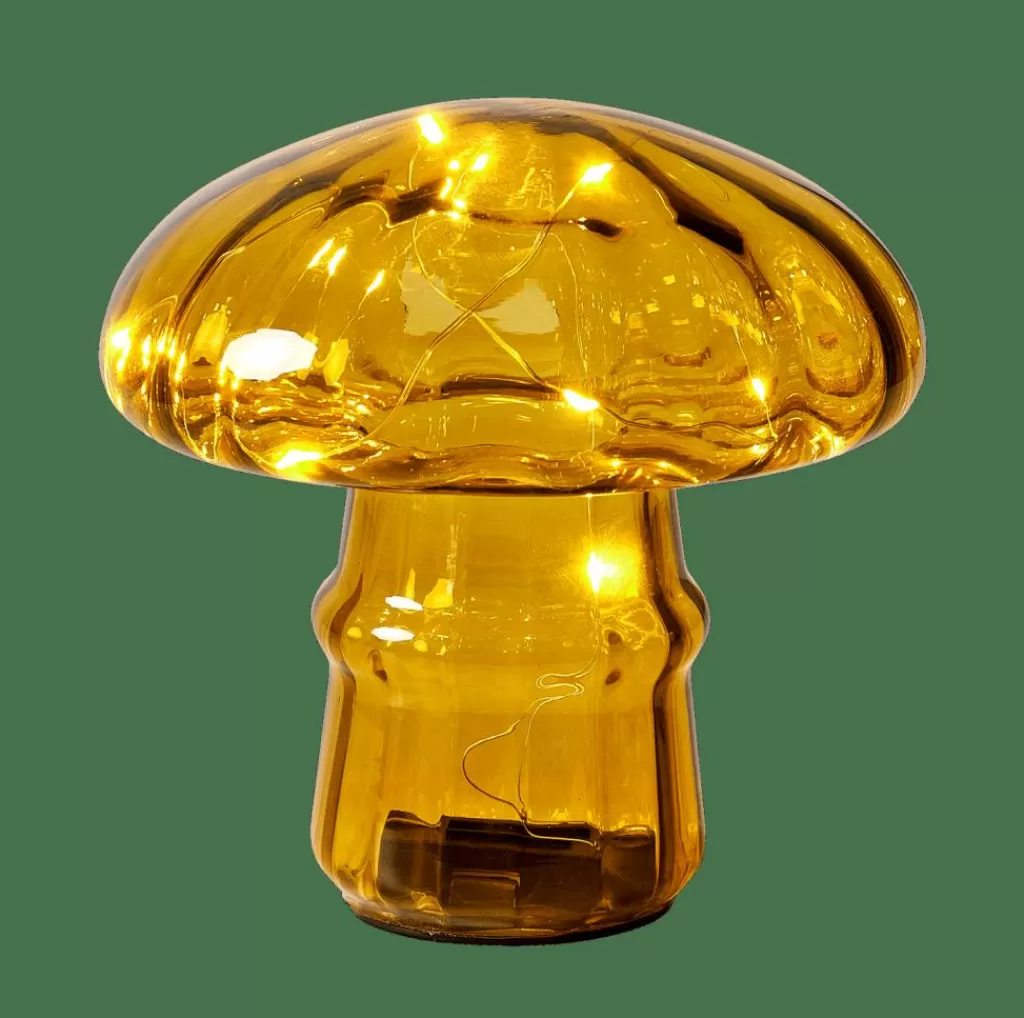 Lámpara de Mesa CASA MUSHRO - Ambiente Otoñal en Tonos Dorados para Decoración Hogareña
