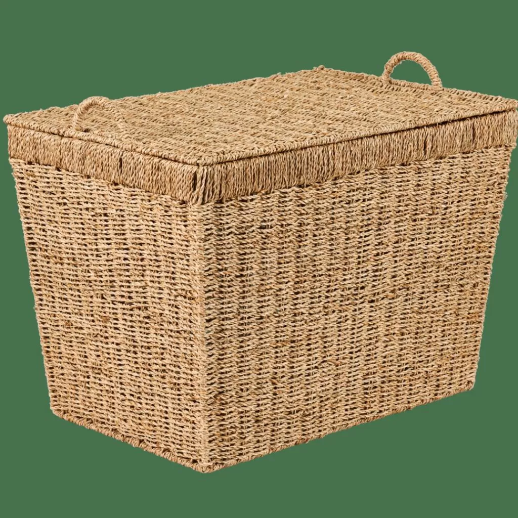 Baúl de Diseño Mykonos Tamaño Grande en Acabado Natural - Mueble de Guardado Elegante
