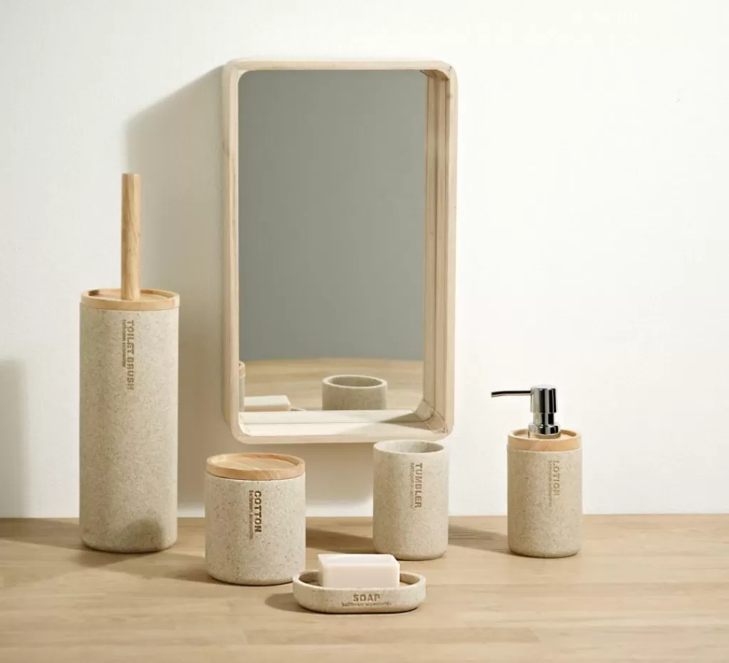 Cepillo para Inodoro con Base Natural - Accesorios Esenciales para el Baño de Resina Reforzada ¡Mantén tu baño impecable!