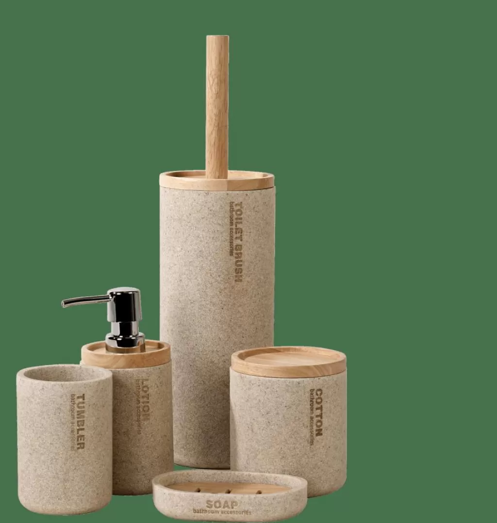 Cepillo para Inodoro con Base Natural - Accesorios Esenciales para el Baño de Resina Reforzada ¡Mantén tu baño impecable!