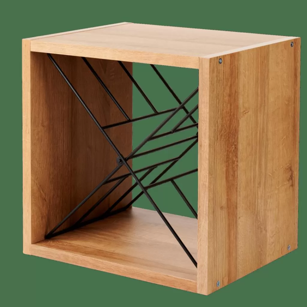 Estantería Modular OXO para Vinos - Soporte en Madera Natural con Diseño Multicolor y Acabado Negro - Accesorios de Cocina y Barra Modernos