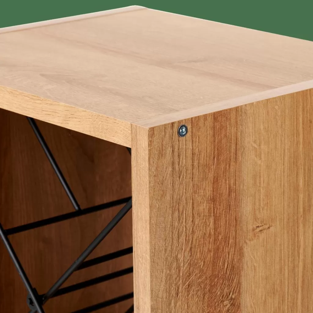 Estantería Modular OXO para Vinos - Soporte en Madera Natural con Diseño Multicolor y Acabado Negro - Accesorios de Cocina y Barra Modernos