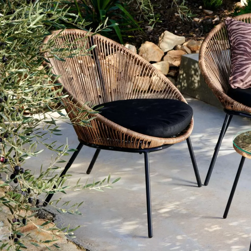 Casa Papayo: Sillón Lounge Acogedor con Almohadón en Material Natural - Diseño Premium para tu Salón