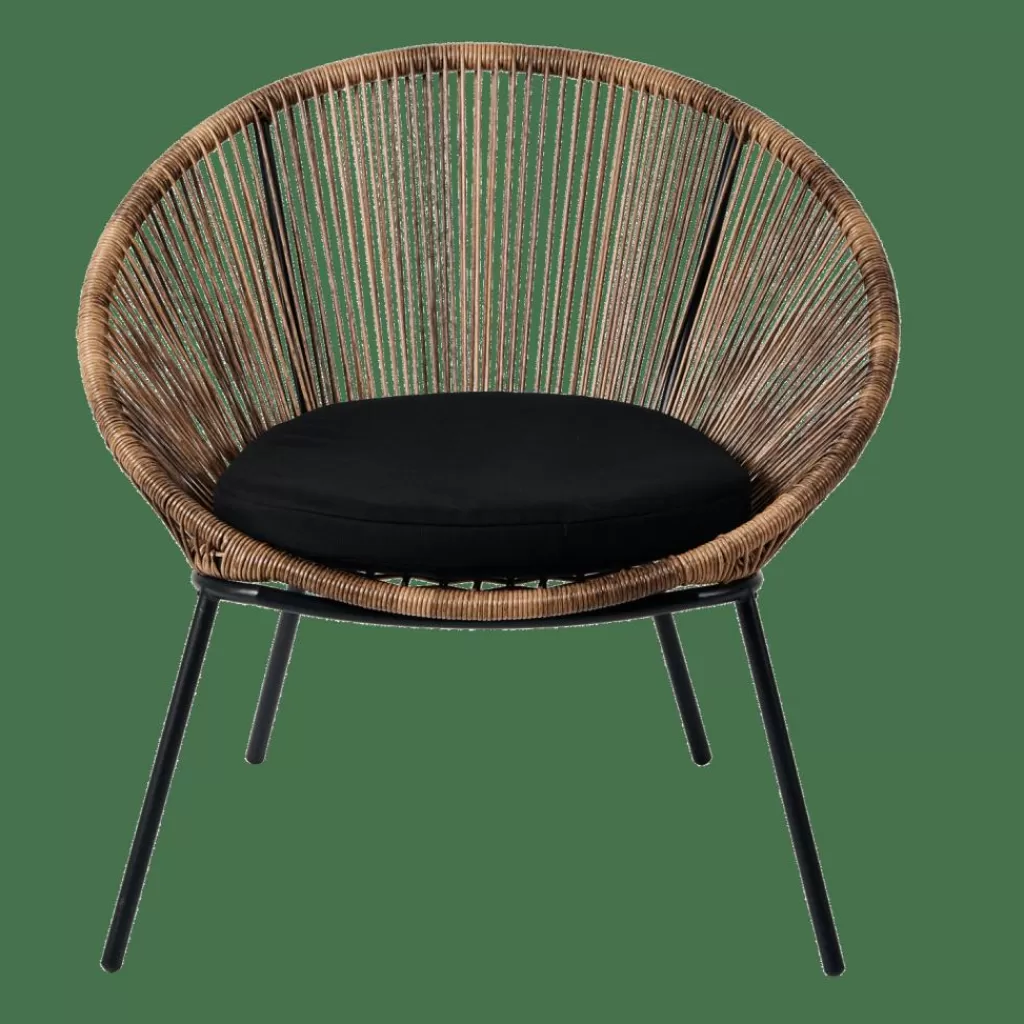 Casa Papayo: Sillón Lounge Acogedor con Almohadón en Material Natural - Diseño Premium para tu Salón