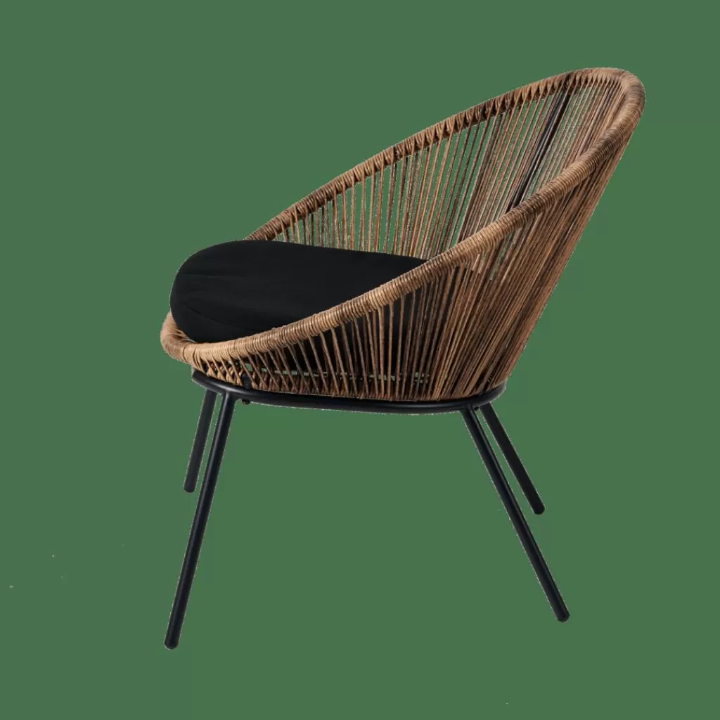 Casa Papayo: Sillón Lounge Acogedor con Almohadón en Material Natural - Diseño Premium para tu Salón