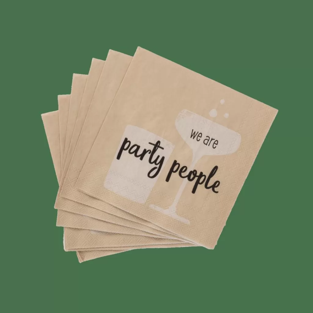 CASA PARTY PEOPLE - Juego de 20 Servilletas Beige para Fiestas Elegantes | ¡Aporta Estilo a Tus Eventos!