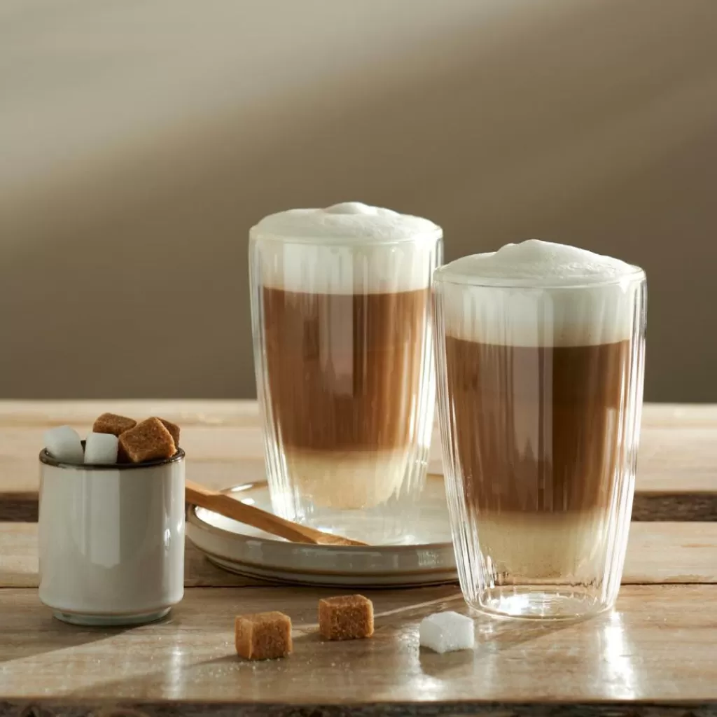 CASA PAUSA - Juego de 2 Tazas de Doble Pared para Café y Té, Vidrio Transparente 450ml | Vasos Premium para Bebidas Calientes con Diseño Ergonómico