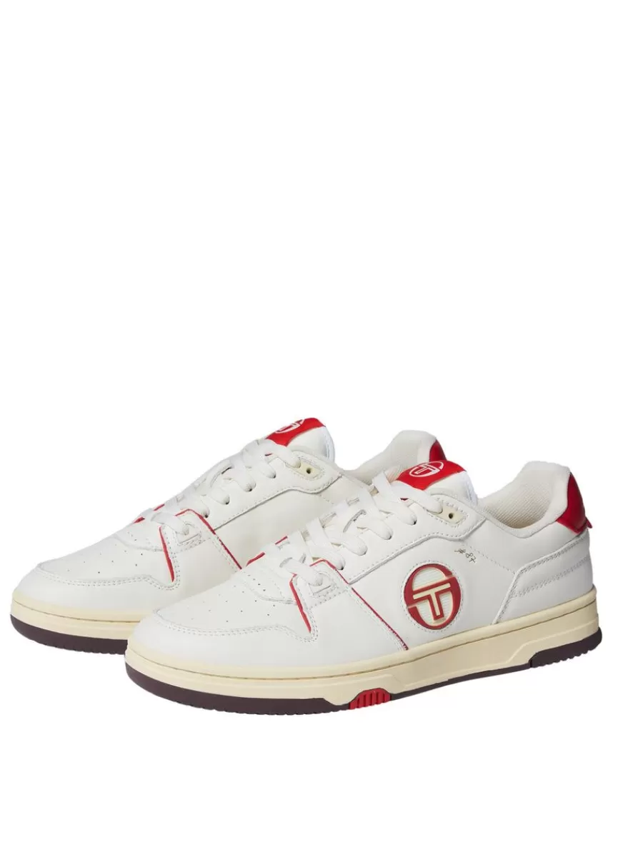 Sergio Tacchini Zapatillas Prime Shot Da - Blanco Vintage con detalles en Aceite de Almendra y Toques Adrenalina, Estilo Urbano Deportivo
