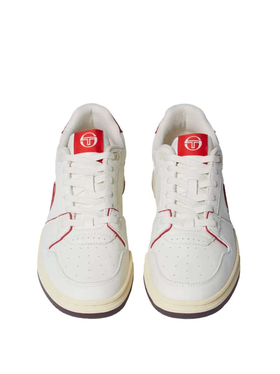 Sergio Tacchini Zapatillas Prime Shot Da - Blanco Vintage con detalles en Aceite de Almendra y Toques Adrenalina, Estilo Urbano Deportivo