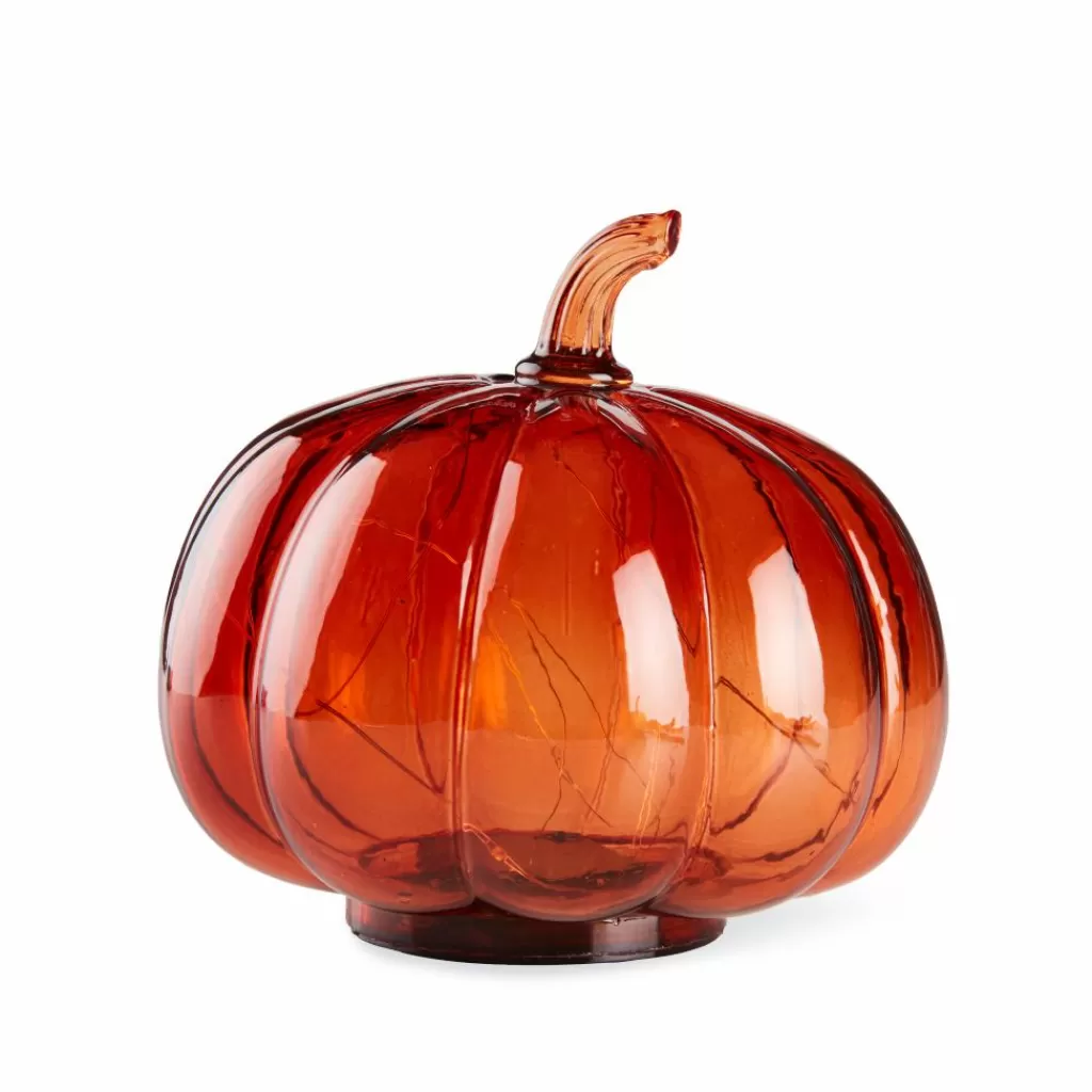 CASA PUMPKIN: Calabaza Candela en Tono Otoñal • Decoración Naranja Brillante para Halloween 

(：，