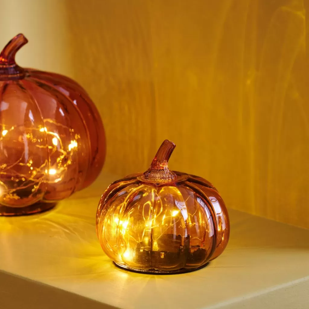 CASA PUMPKIN: Calabaza Candela en Tono Otoñal • Decoración Naranja Brillante para Halloween 

(：，