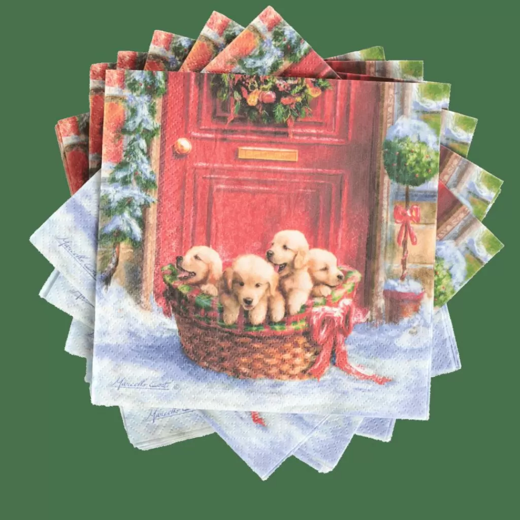 Juego de 20 servilletas alegres con diseños únicos de cachorros - Multicolor para tu hogar