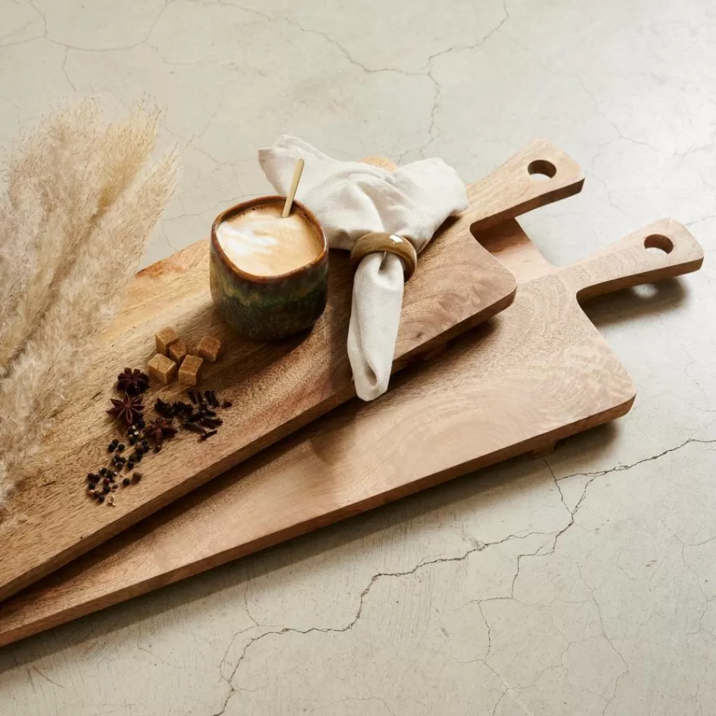 Tabla de Servir Natural con Platos de Presentación - Estilo Premium Casa Pure Luxury