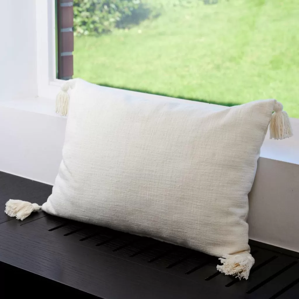 CASA RAVI Cojines Decorativos Blanco Nieve - Acolchado Suave para Sofá o Cama, Estilo Moderno, Conjunto de 2