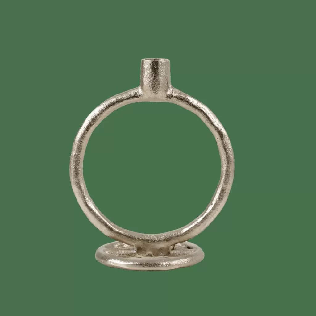 CasaRings - Juego de 2 Candelabros Plateados con Estilo Moderno para Decoración Elegante