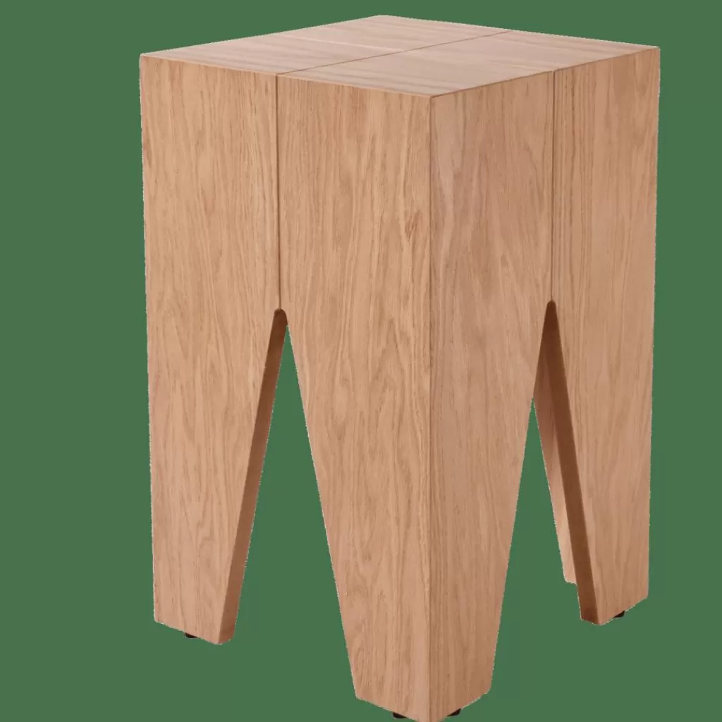 Mesita de Centro Natural con Estilo Moderno - Mesas Auxiliares y Taburetes de Madera Maciza | Diseño Rústico Versátil
