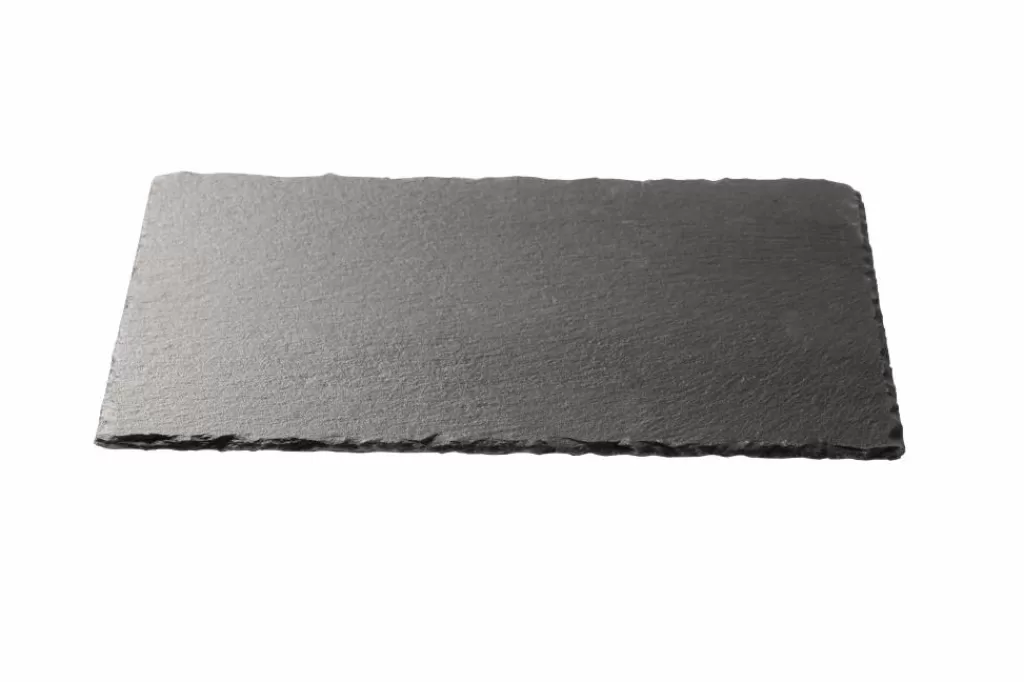 Platos de Pizarra Modernos CASA SLATE - Juego de Vajilla en Negro Intenso