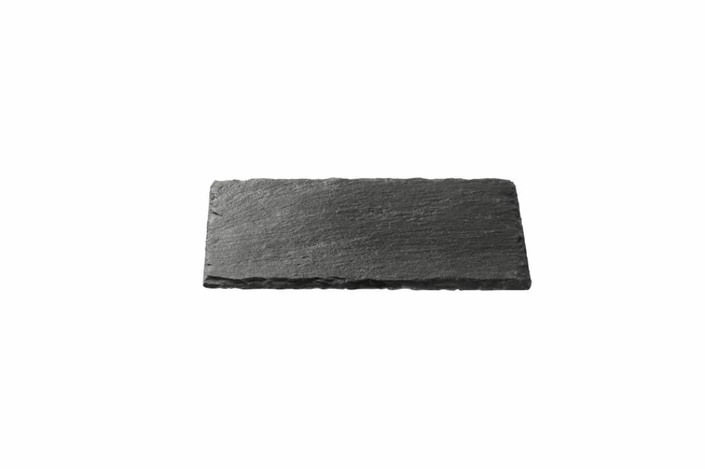 Platos de Pizarra Modernos CASA SLATE - Juego de Vajilla en Negro Intenso