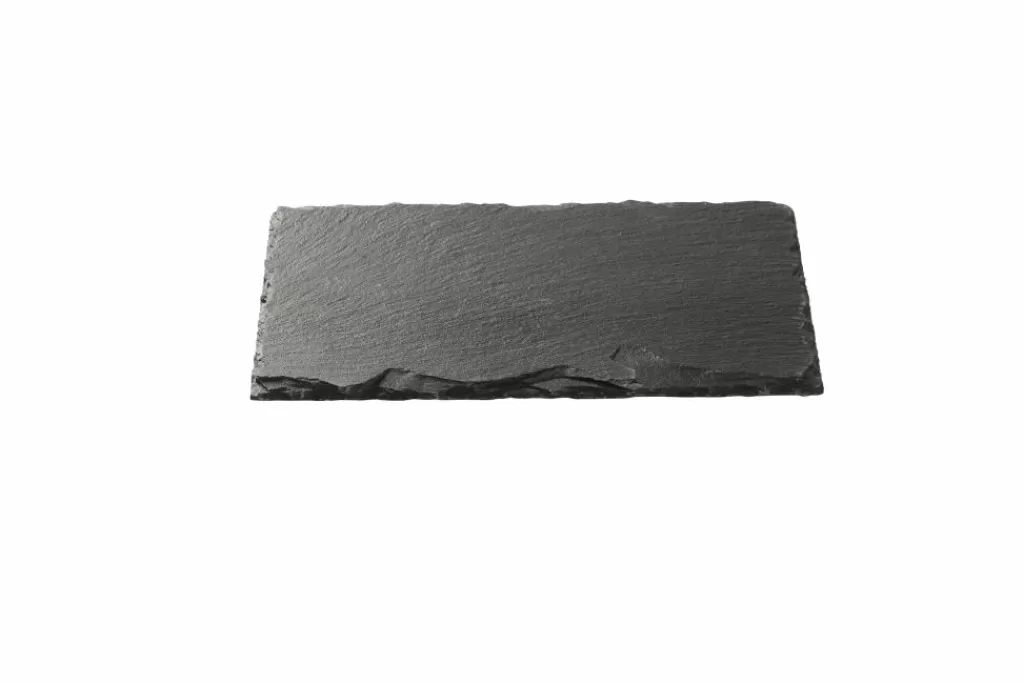 Platos de Pizarra Modernos CASA SLATE - Juego de Vajilla en Negro Intenso