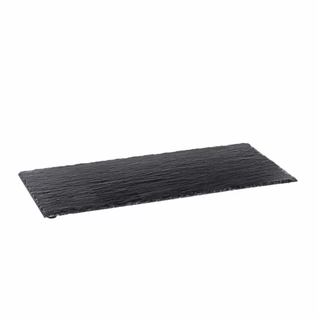 Platos de Pizarra Modernos CASA SLATE - Juego de Vajilla en Negro Intenso