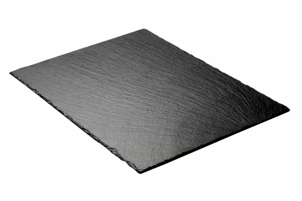 Platos de Pizarra Modernos CASA SLATE - Juego de Vajilla en Negro Intenso