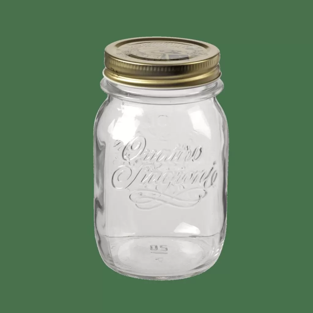 CASA STAGIONI - Tarro Cristalino de 50cl con Tapa Hermética - Envases Alimentarios Reutilizables