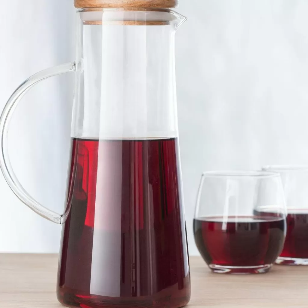 Jarra Elegante CASA STRETTO 1,3 Litros - Cristalina para Bebidas Frías y Decoración