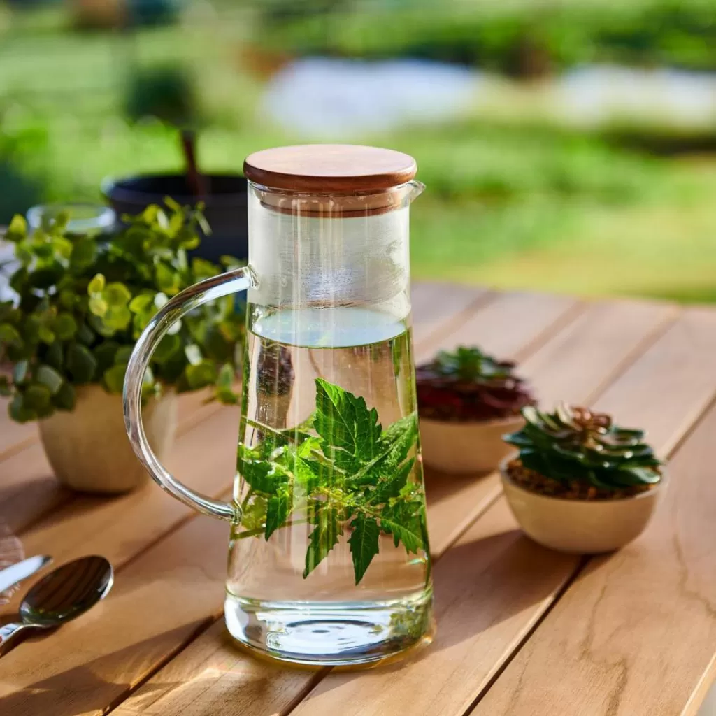 Jarra Elegante CASA STRETTO 1,3 Litros - Cristalina para Bebidas Frías y Decoración