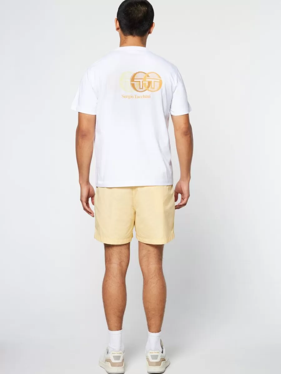 Camiseta Tenda Sergio Tacchini - Blanco Puro con Detalles en Naranja Mandarina (Colección Esenciales)