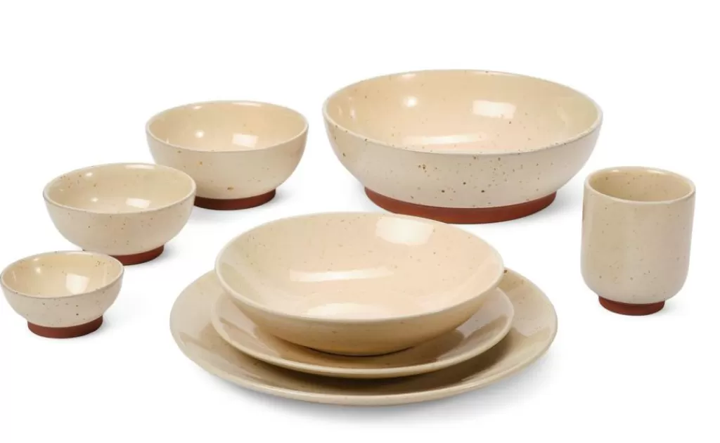 Platos de Diseño CASA TERRA - Colección Rústica en Tono Arena | Vajilla Cotidiana con Estilo