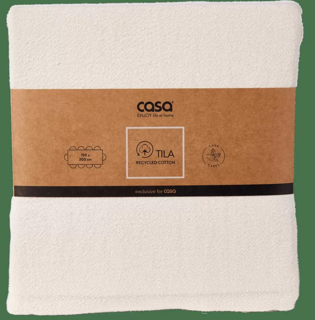 CASA TILA - Mantel Blanco Vintage con Detalles Clásicos | Elegancia Atemporal para Tu Mesa