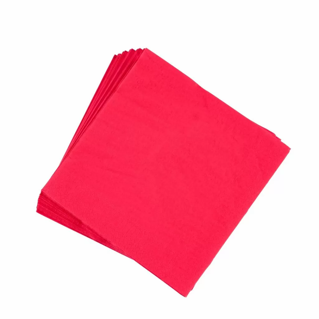 CASA UNI - Juego Elegante de 20 Servilletas de Tela en Burdeós
