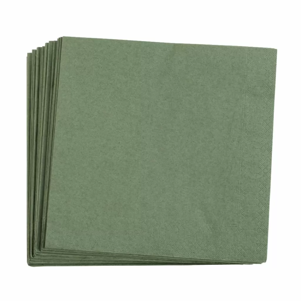 Set Elegante de 20 Servilletas | Verde Suave | Casa Uni - Tela Absorbente para Hogar