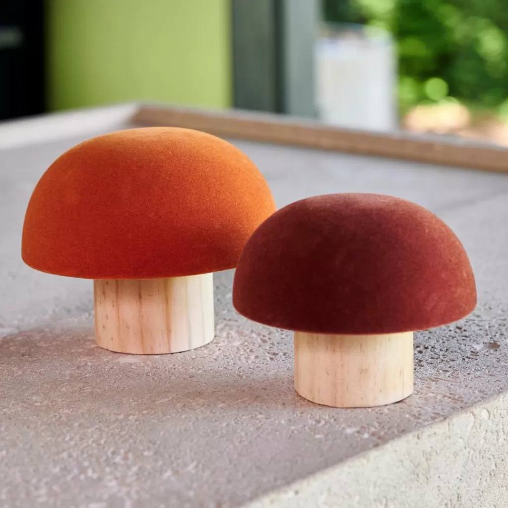 Setas Naturales CASA VELVET - Borgoña con Detalles en Colores Otoñales