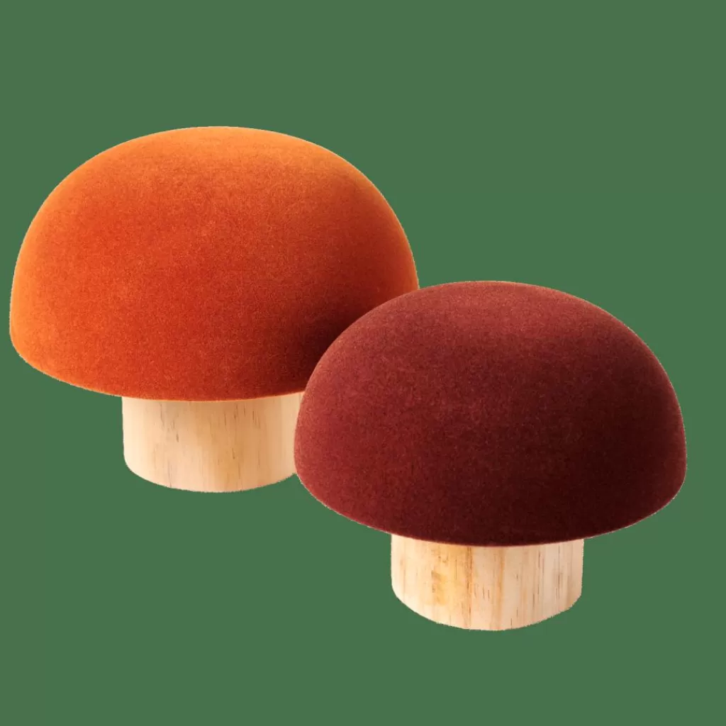 Setas Naturales CASA VELVET - Borgoña con Detalles en Colores Otoñales