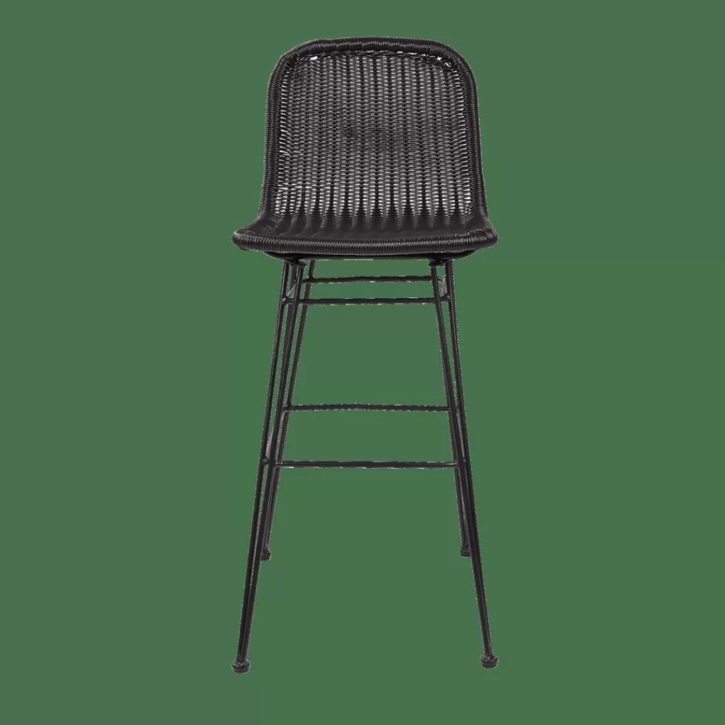 Sillas Altas de Diseño Elegante CASA VIENNA - Modelo Bar y Terraza en Negro Intenso, Asientos Resistentes para Interior y Exterior