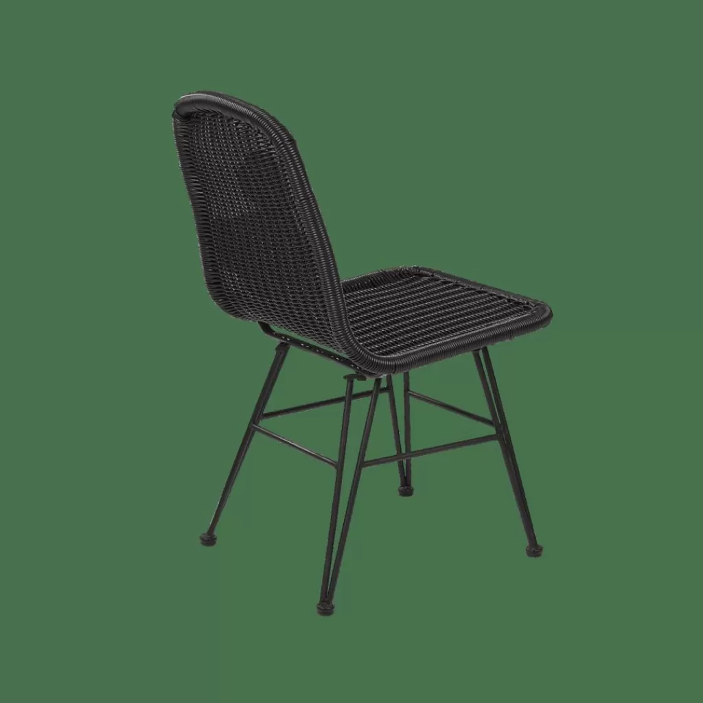 Sillas de Comedor Modernas CASA VIENNA - Juego de 4 Asientos para Interior y Exterior en Negro Intenso | Diseño Elegante para Terraza y Jardín con Estructura Resistent