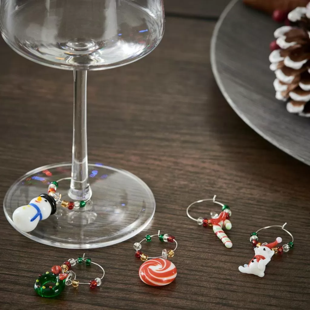 Set Navideño CASA X-MAS - 6 Copas Festivas Multicolor para Mixología Profesional | Kit Premium de Coctelería para Hogar y Eventos