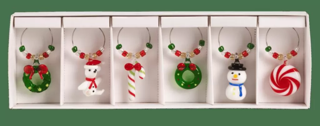 Set Navideño CASA X-MAS - 6 Copas Festivas Multicolor para Mixología Profesional | Kit Premium de Coctelería para Hogar y Eventos